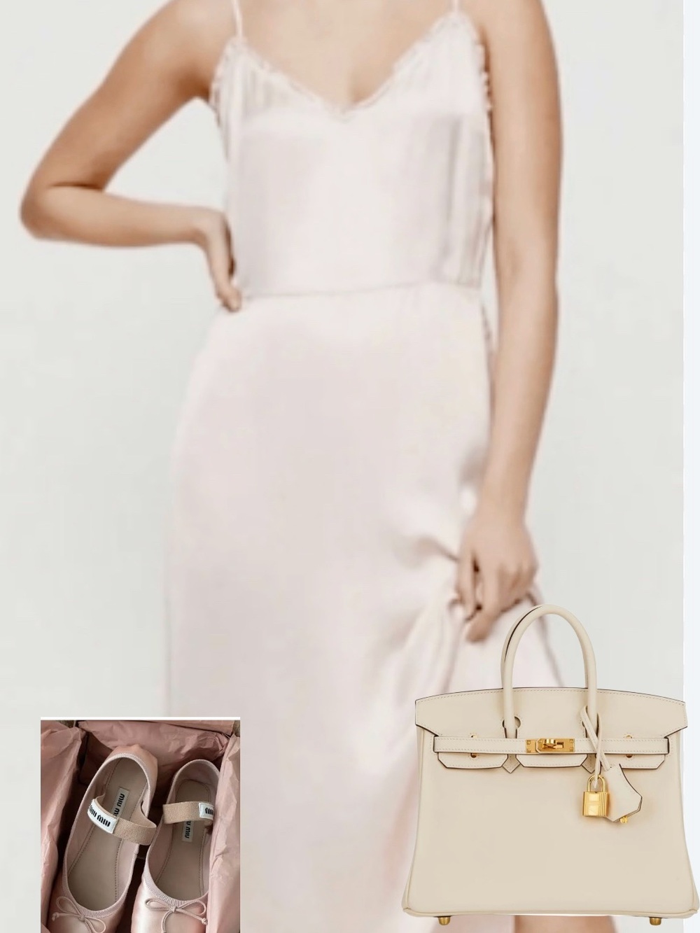 Aritzia Wilfred Silky Slip Midi Dress in Blush 🩰